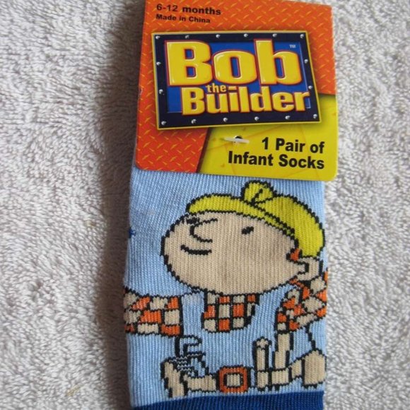 Bob The Builder 1 Pair 6 - 12 - 18 Months Baby Infant Socks Tools Construction - Picture 13 of 16